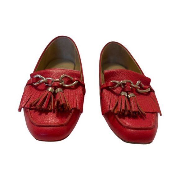 Talbots Red Leather Tassel Loafers Size 6.5 - Picture 3 of 9